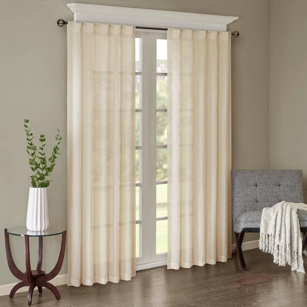 Madison Park Harper Solid Crushed Curtain Panel Pair (Set of 2)