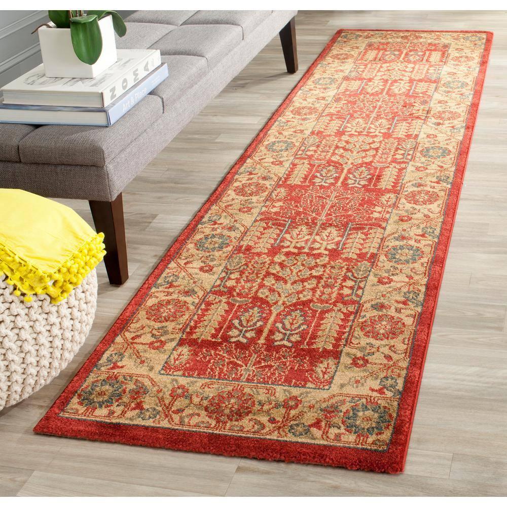 Mahal MAH697 Power Loomed Indoor Runner Rug - Red/Natural - 2'2"x10' - Safavieh.