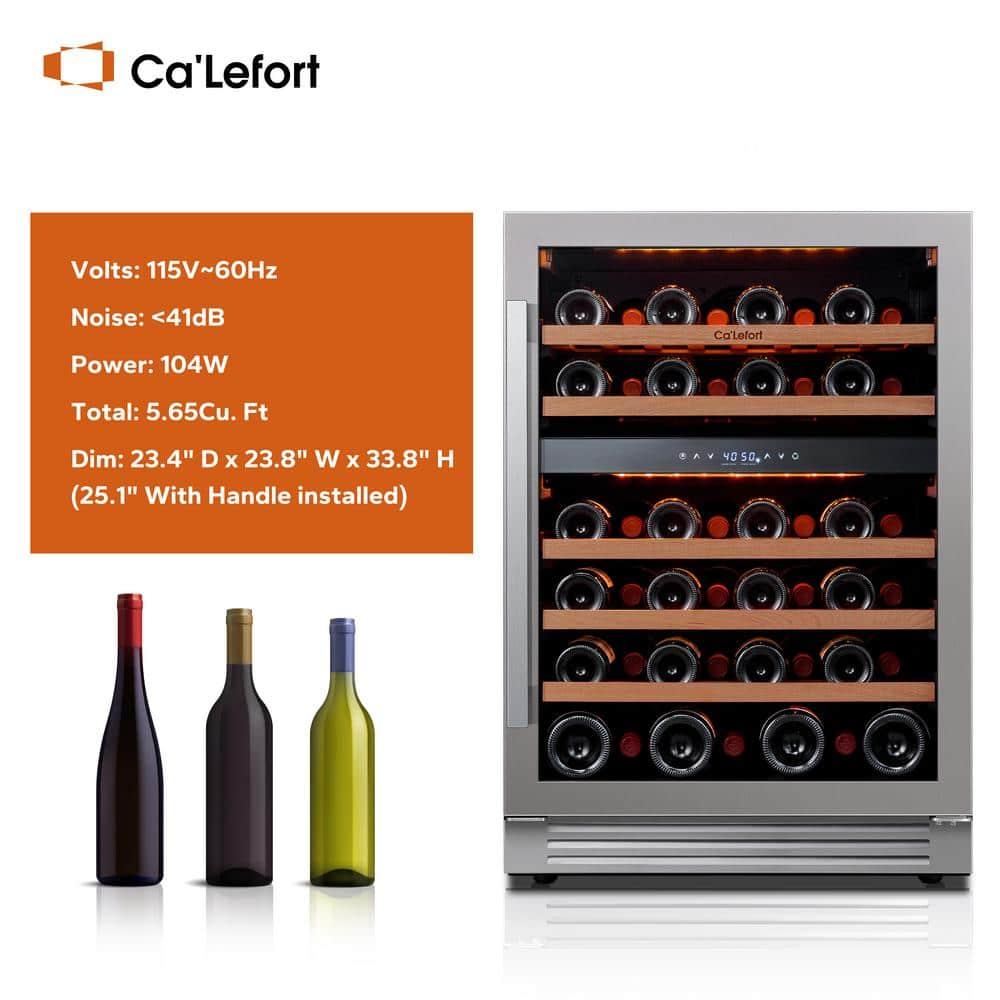 Ca'Lefort 15 Inch Beverage Refrigerator - 80 Can Small Beverage Fridge, Drink Fridge Glass Door 3 LED 34°F -54°F Beverage Cooler Built-in or Freestanding, Perfect for Home/Kitchen(3.0 cu.ft)