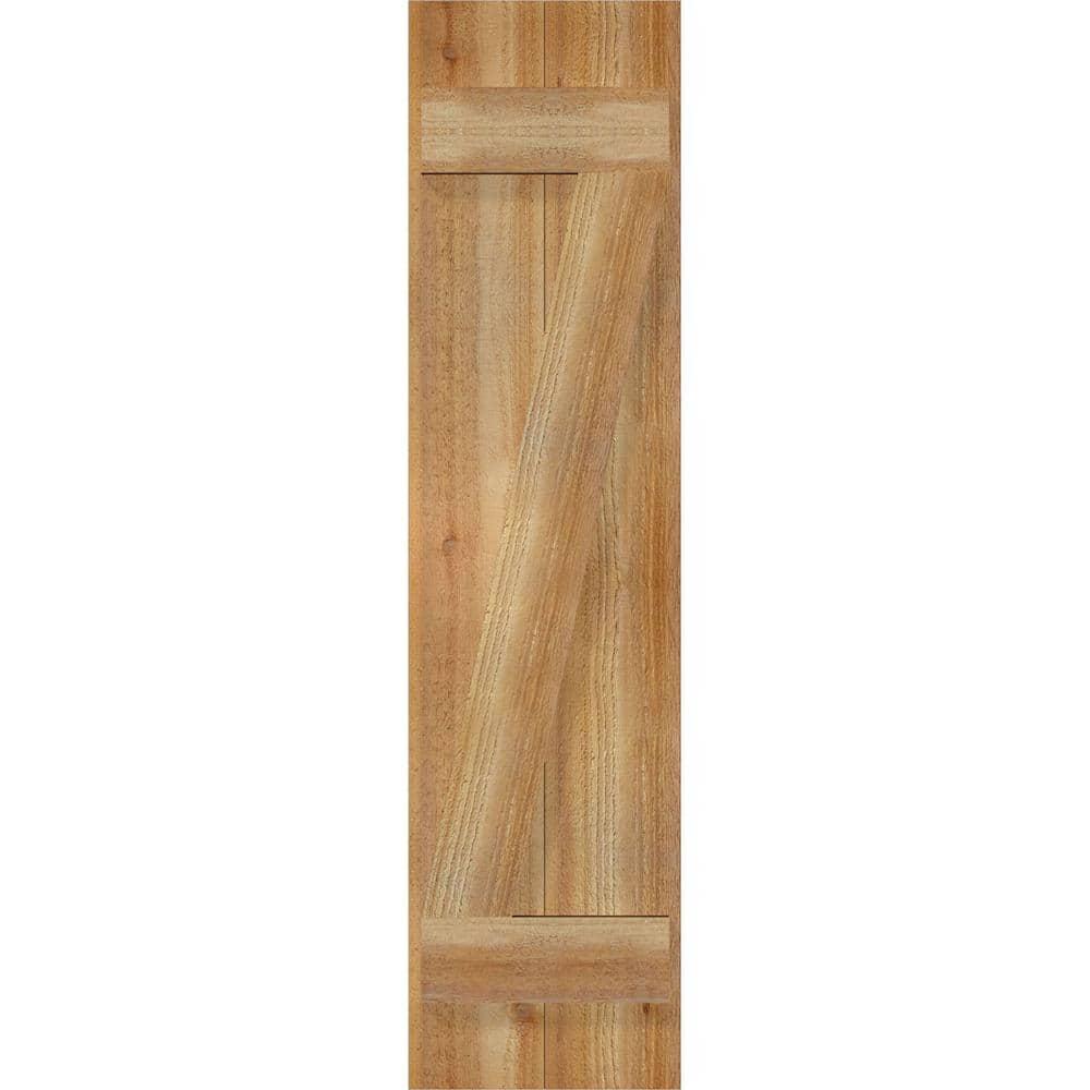 Ekena Millwork TimberCraft 5 3/8" Boards Joined Board-n-Batten Shutters w/Z-Bar, Western Red Cedar (Per Pair) (Set of 2)