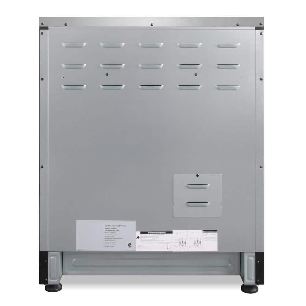 30 in. 4.8 cu. ft. Electric Range with 4-Burner Glass Cooktop and Convection Oven in Stainless Steel