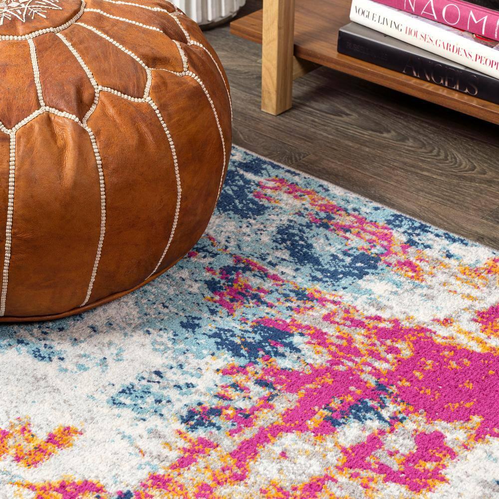 3'x5' Sunset Modern Abstract Area Rug, Blue/Multi - JONATHAN Y