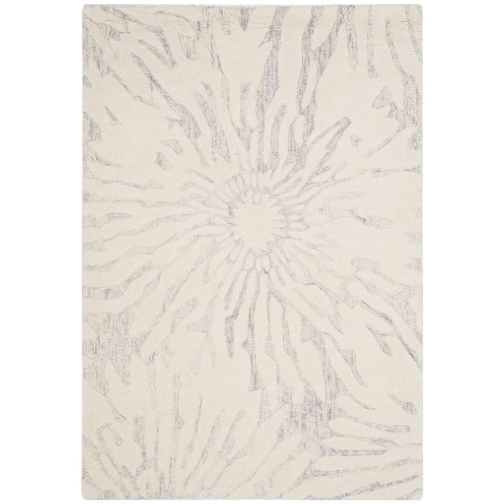 Bella BEL129 Hand Tufted Area Rug - Silver/Ivory - 4'x6' - Safavieh.