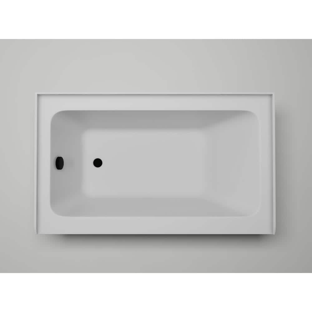 Alcove Soaking Skirt Bathtub with Overflow and Drain