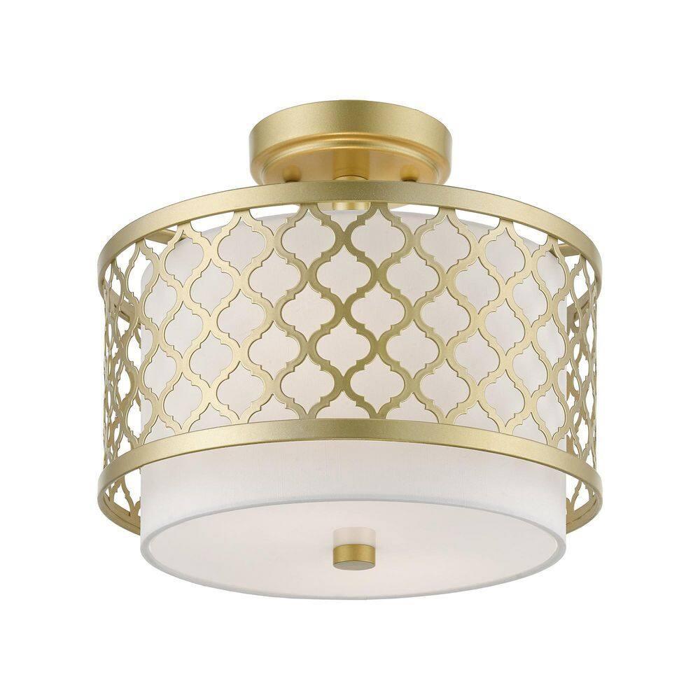 Livex Lighting Arabesque 2 - Light Semi-Flush Mount in  Soft Gold