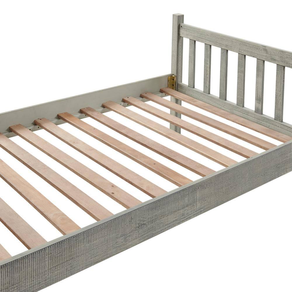Alaterre Windsor Twin Wooden Weathered Beachhouse Farmhouse Industrial Bohemian Style Bed