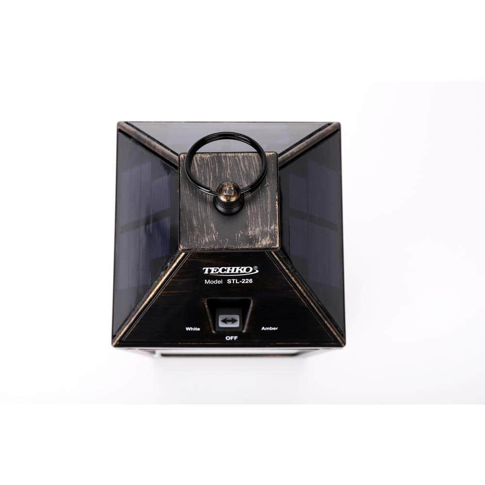 Techko 12.88 Outdoor Vintage Solar LED Lantern with Auto Dawn-to-Dusk Sensor