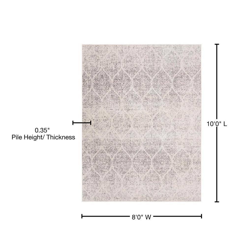Madison MAD604 Power Loomed Indoor Area Rug - Ivory/Silver - 8'x10' - Safavieh