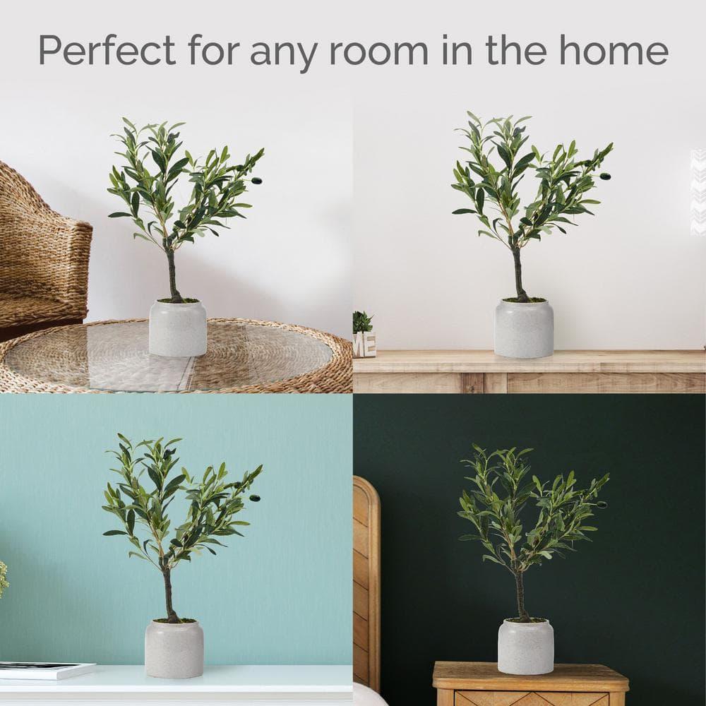 Elements Elements 21.5 in. Artificial Olive Tree Plant in Pot