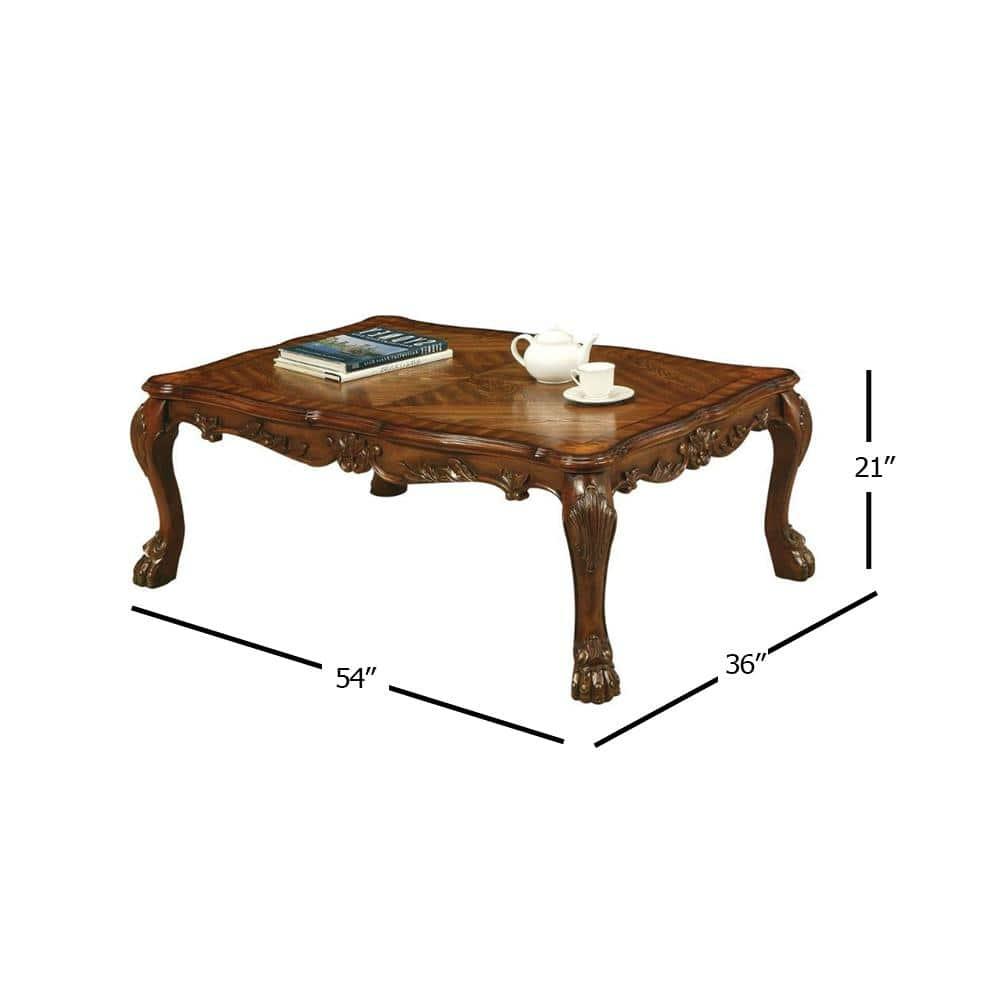 ACME Dresden Rectangular Wooden Coffee Table in Cherry Oak
