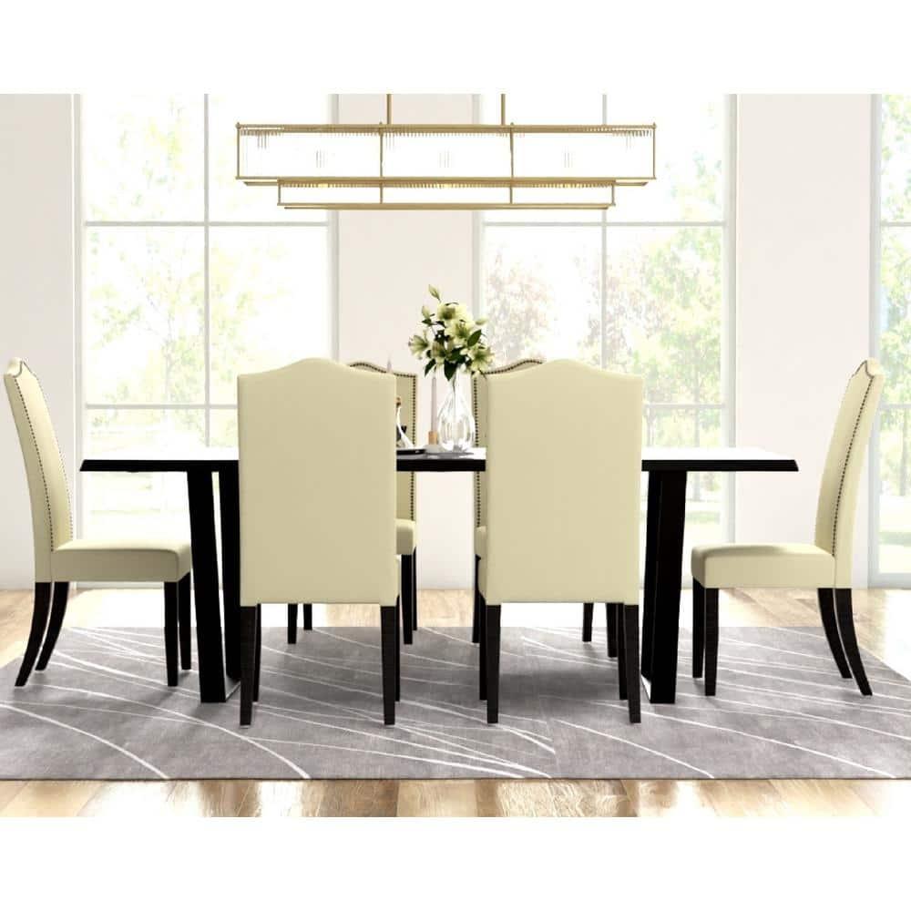 Carolina Cottage 1817-ESLN Romero Parson Chair - Espresso with Linen - 22.5 x 41.5 x 18.5 in.
