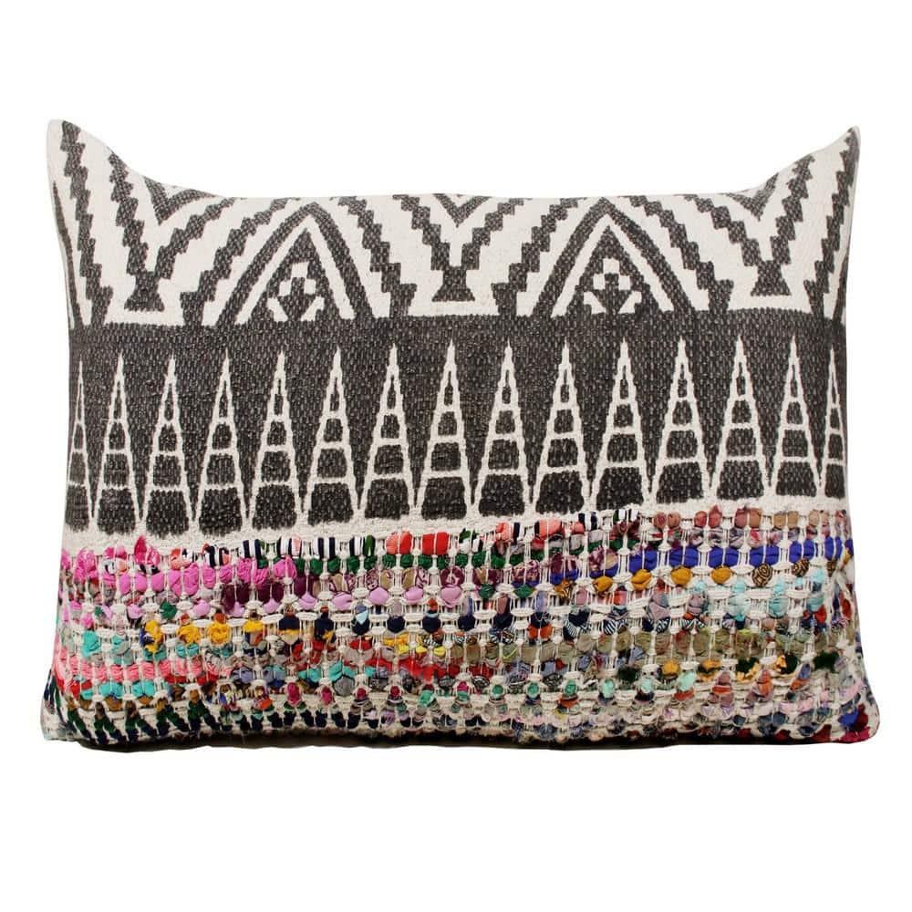 LR Home Nomad 14" x 36" Rainbow Chevron Cotton Blend Adult Decorative Throw Pillow