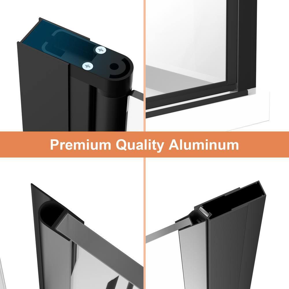 30 in.W x 72 in.H Bifold Frameless Glass Shower Door 1/4 in. Fold Glass Pivot Swing Shower Door