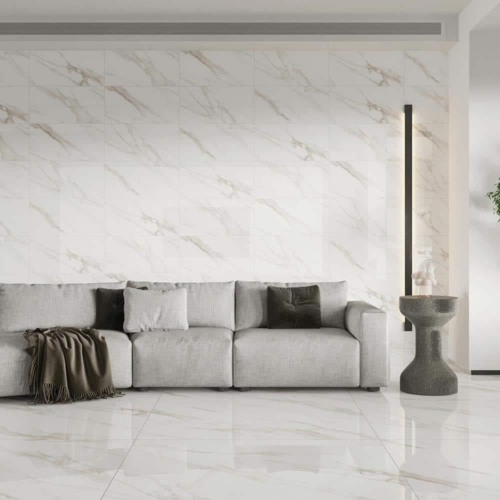 Bedrosians Shandar 12" x 24" Porcelain Marble Look Wall Floor Use Tile
