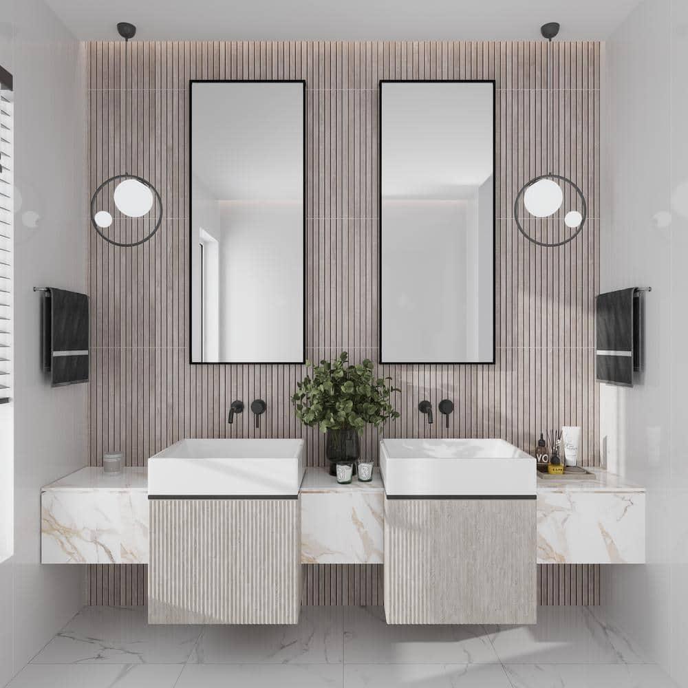 Apollo Tile Bois Ribbon 23.77" x 47.25" Matte Natural Porcelain Deco Wall and Floor Tile 15.49 sqft/case 2-pack