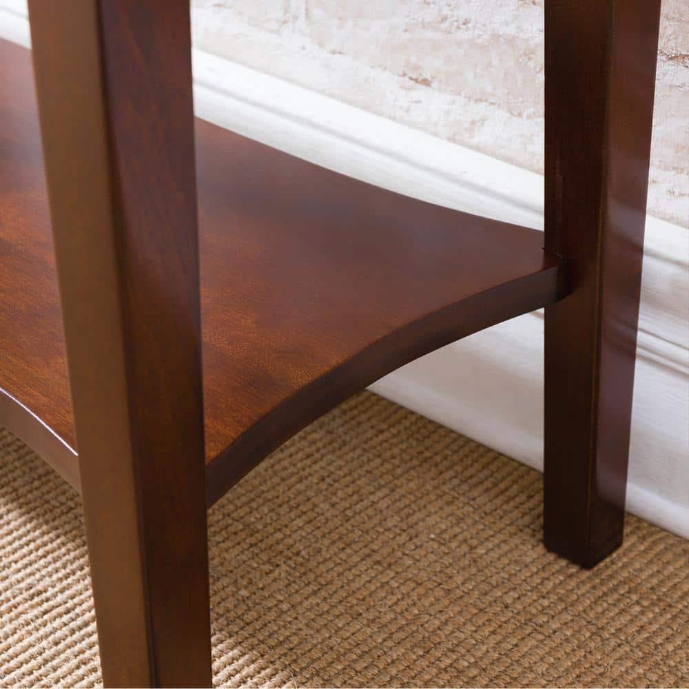 Leick Home Stratus Narrow Chairside Table in Heartwood Cherry