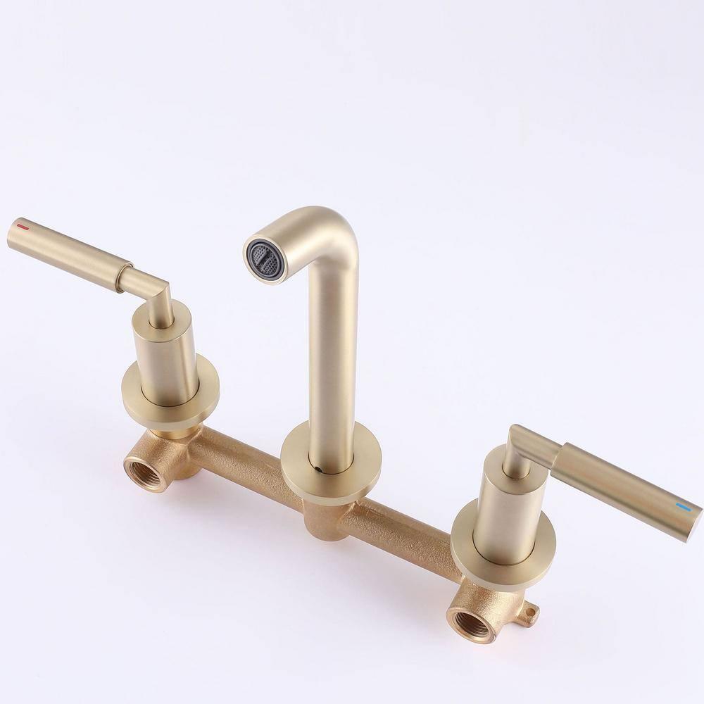 10.08" Widespread Bathroom Faucet 3 Hole, 2-handle Bathroom Sink Faucet with Drain Assembly