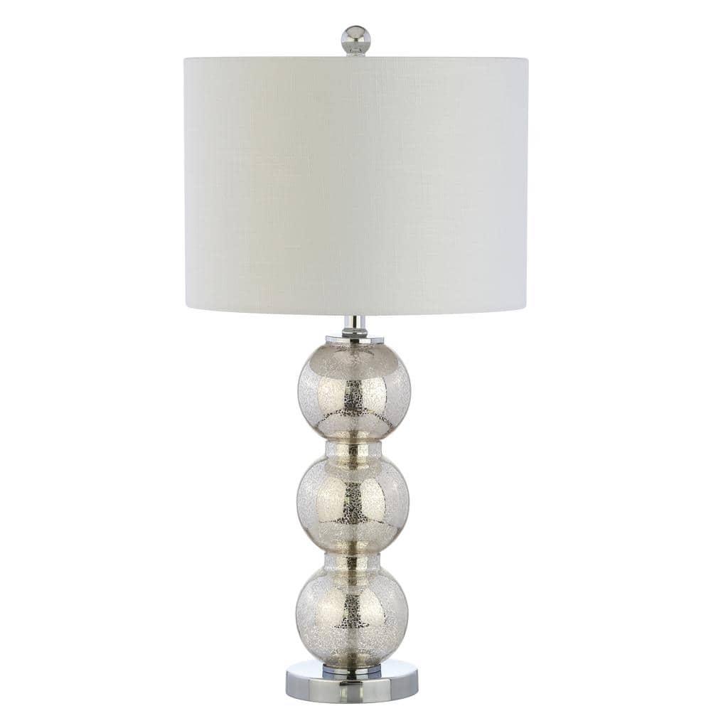 Rosdorf Park Led Table Lamps Set Of 2 - Contemporary Triple Glass Sphere Design, Mercury Silver/Chrome Finish