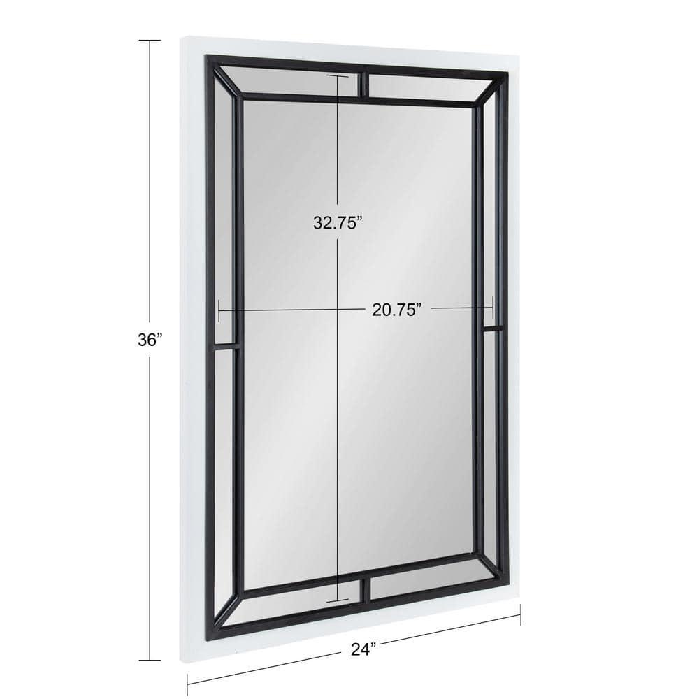 24" x 36" Audubon Rectangle Wall Mirror White - Kate & Laurel All Things Decor: Modern Style, No Assembly, MDF Frame