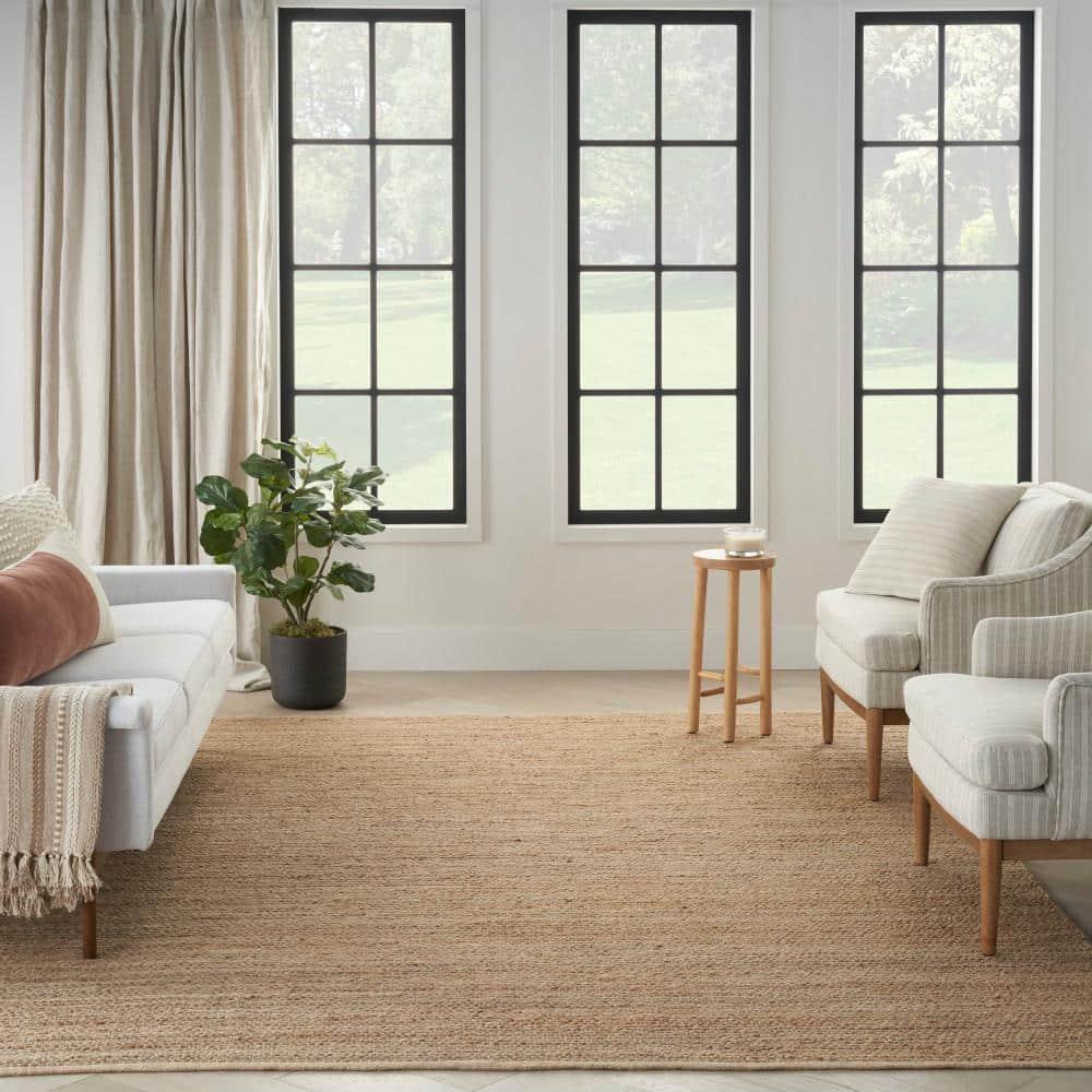Nourison Hand Woven Natural Jute Rug Natural 8' x 10'
