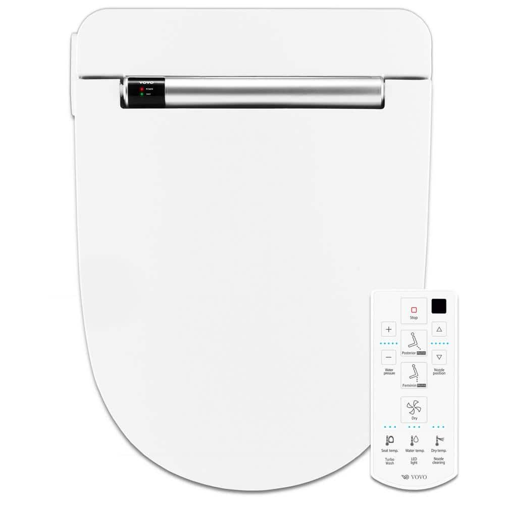 Stylement Electric Bidet Seat, Elongated Toilet in White, Remote, Deodorizer, Stainless Nozzle, UV LED, Made in Korea