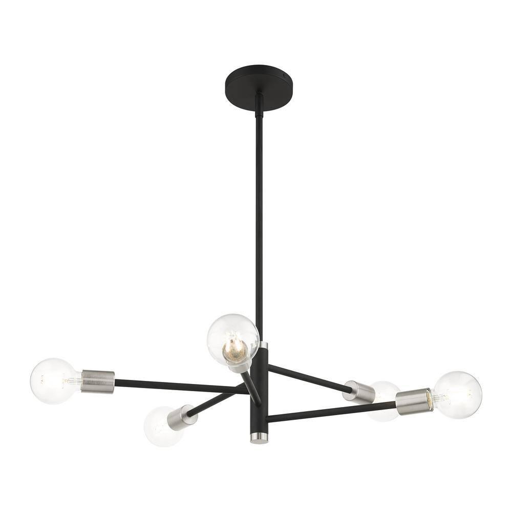 Livex Lighting Bannister 5 - Light Chandelier in  Black