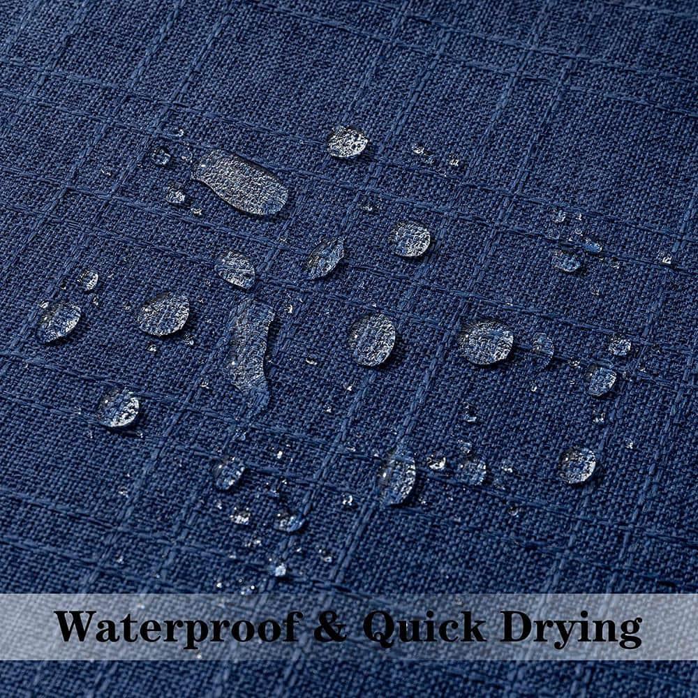 Kevin Textile Pack of 2 Outdoor Waterproof Pillow Covers Throw Pillow Covers Decorative Pillowcases Classic Checkered Pillow Cases for Sofa Couch Patio Garden 24x24 Inch Blue