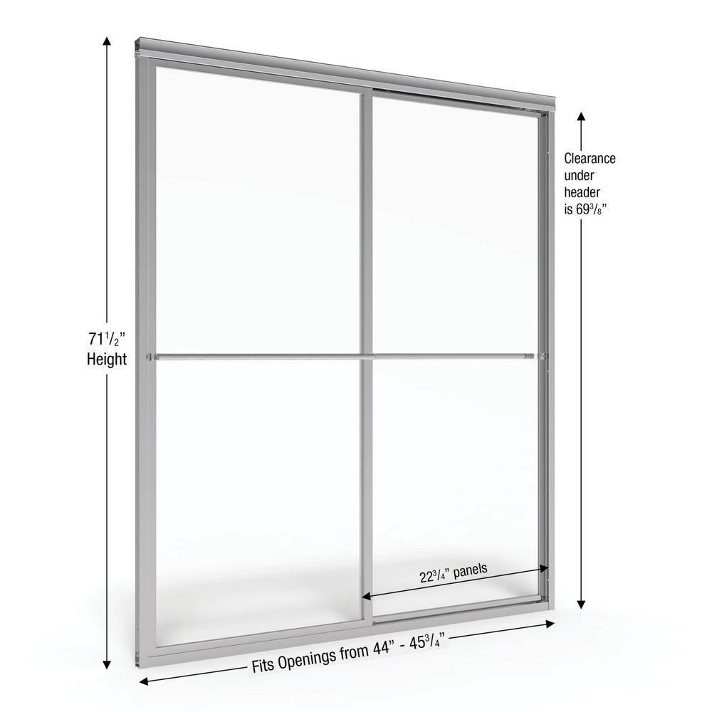 Basco Deluxe 45.75" W x 71.5" H Frameless Shower Door 7150-46CL