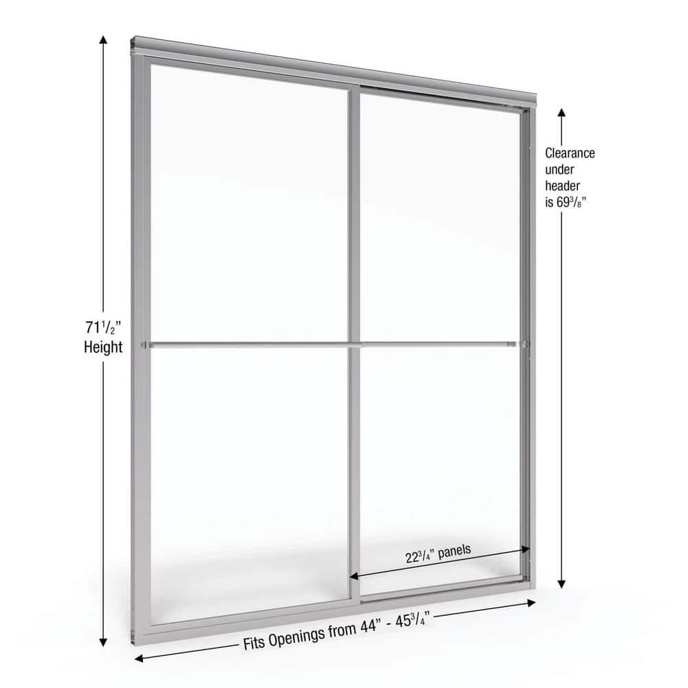 Basco Deluxe 45.75" W x 71.5" H Frameless Shower Door 7150-46