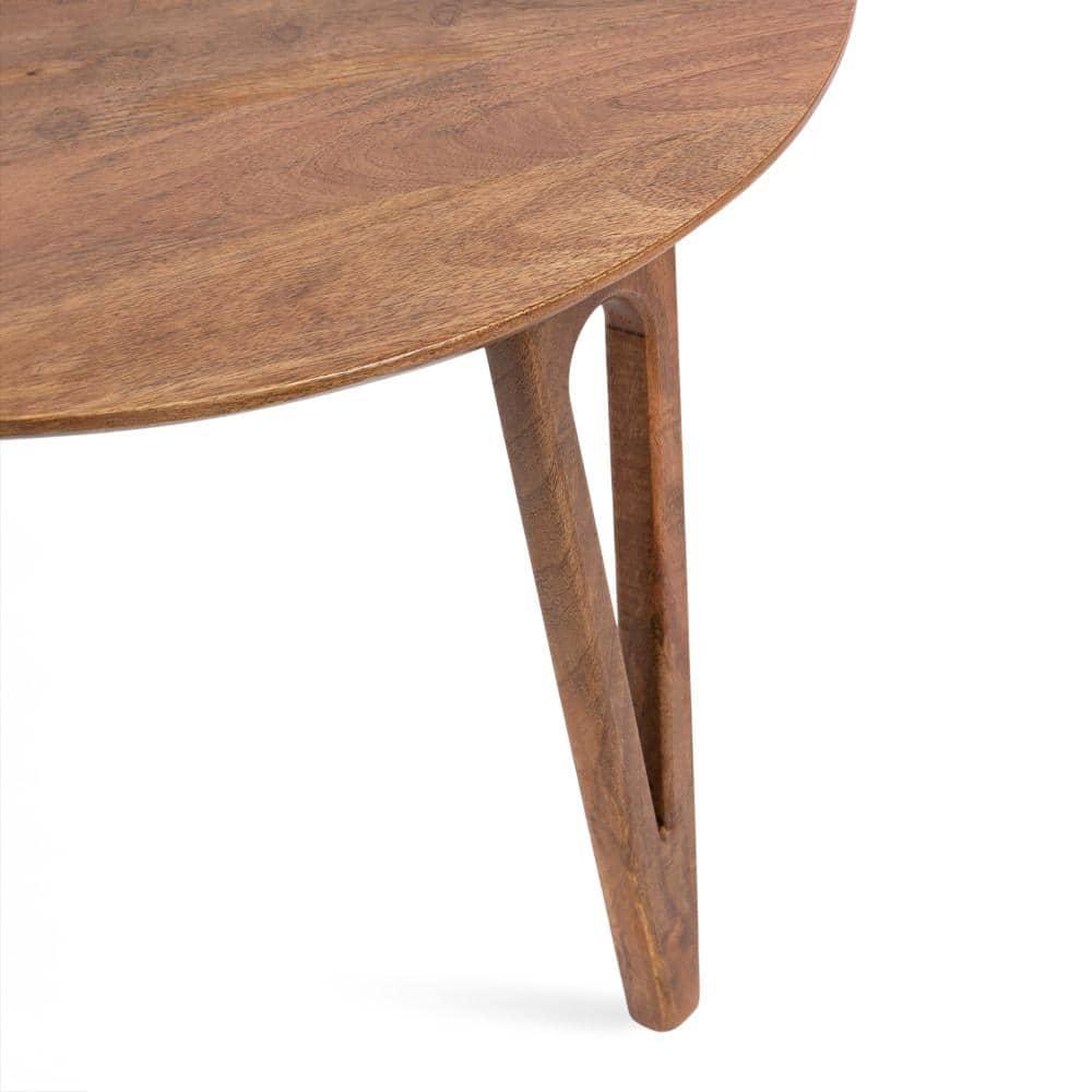 Kate and Laurel Kershaw Round Coffee Table, 30x30x19, Walnut Brown
