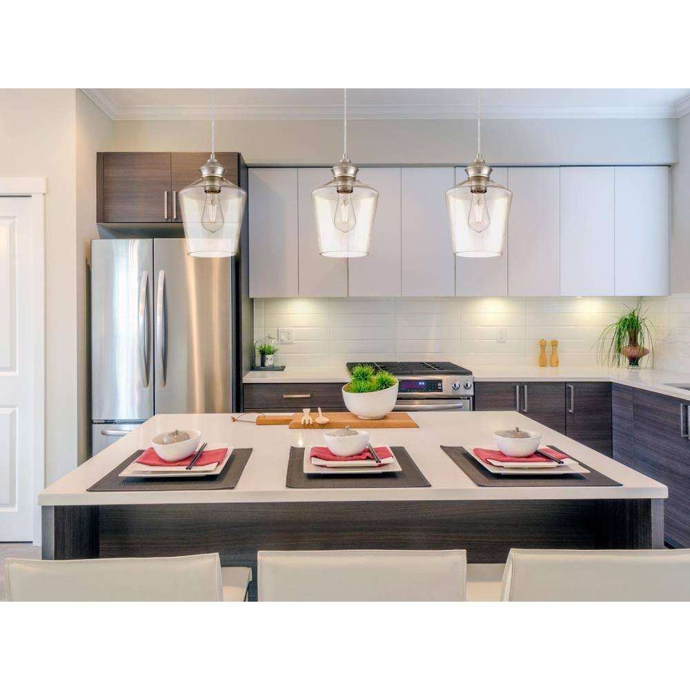Westinghouse Ramsey Mini Pendant Brushed Nickel Finish Clear Glass
