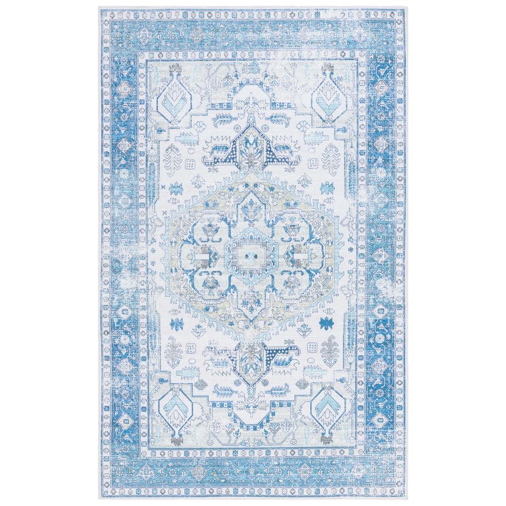 Arizona ARZ105 Power Loomed Machine Washable Area Rug - Beige/Blue - 8'x10' - Safavieh.