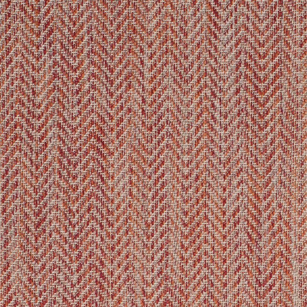 SAFAVIEH Courtyard Morven Chevron Stripes Indoor/Outdoor Area Rug, 2'7" x 5', Red/Beige