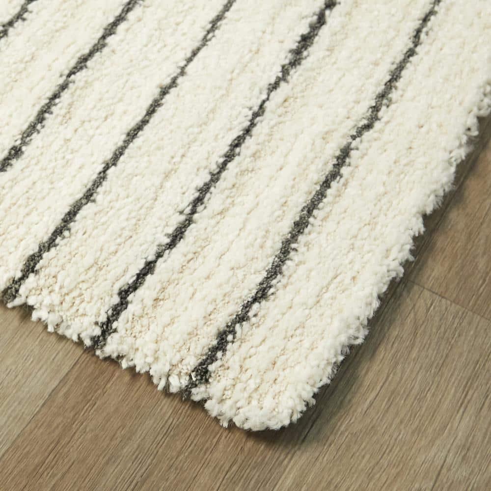 Balta Rugs 2'7"x7' Carmody Transitional Geometric Rug Cream: Off-White Runner, Medium Pile, Indoor Use