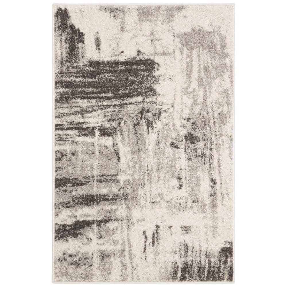 Adirondack ADR133 Machine Made Indoor Accent Rug - Ivory/Grey - 2'-6"x4' - Safavieh