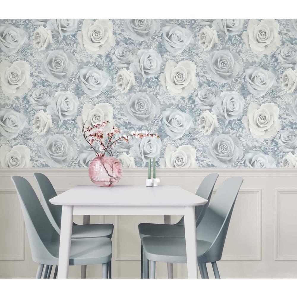 NextWall Arthouse Reverie Peel and Stick Wallpaper 20.5 in. W x 18 ft. L - Baby Blue