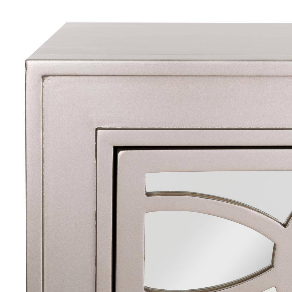 SAFAVIEH Catalina Classic Swirl Solid 3 Drawer Mirror Chest, Champagne/Nickel