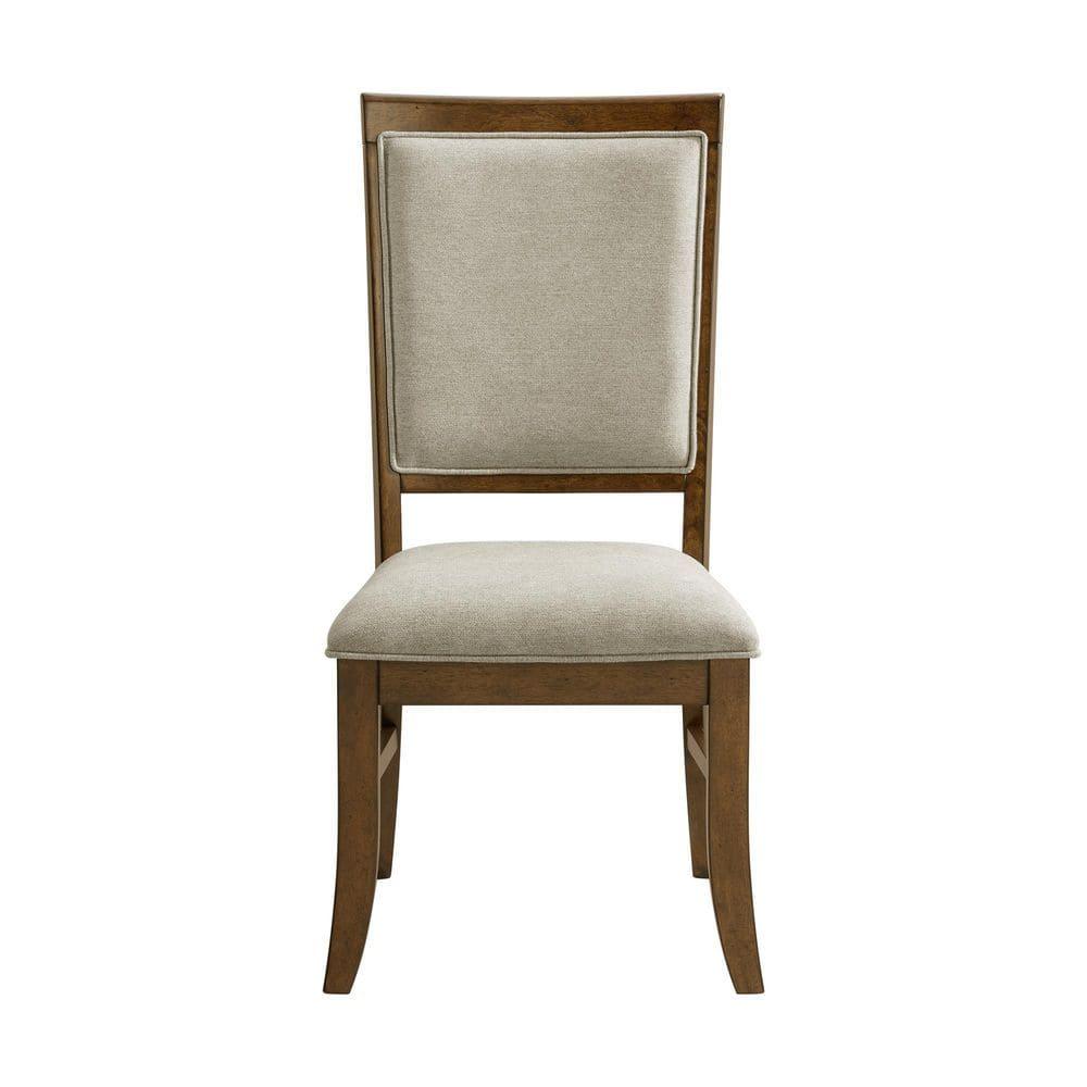 Picket House Furnishings Stark Dining Side Chair with Grey Fabric in Cherry (2 Per Carton) (Set of 2)