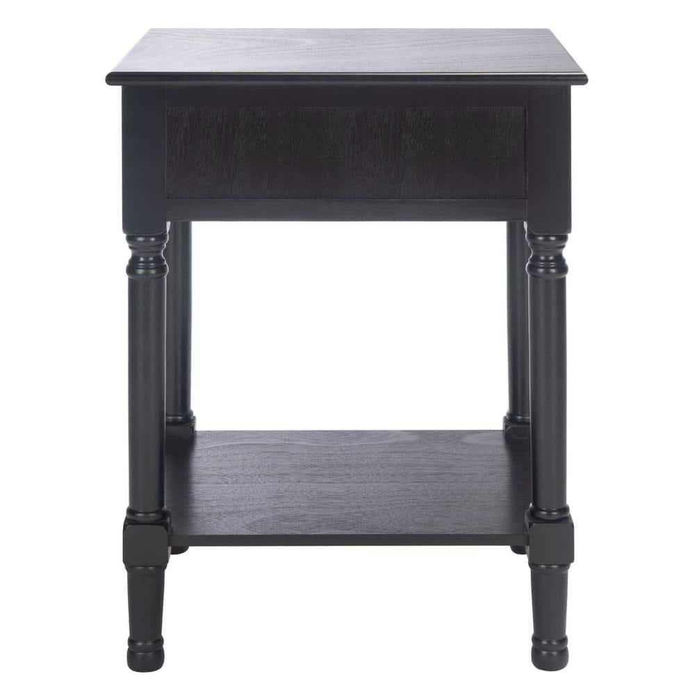 Haines 1 Drawer Accent Table - Black - Safavieh.