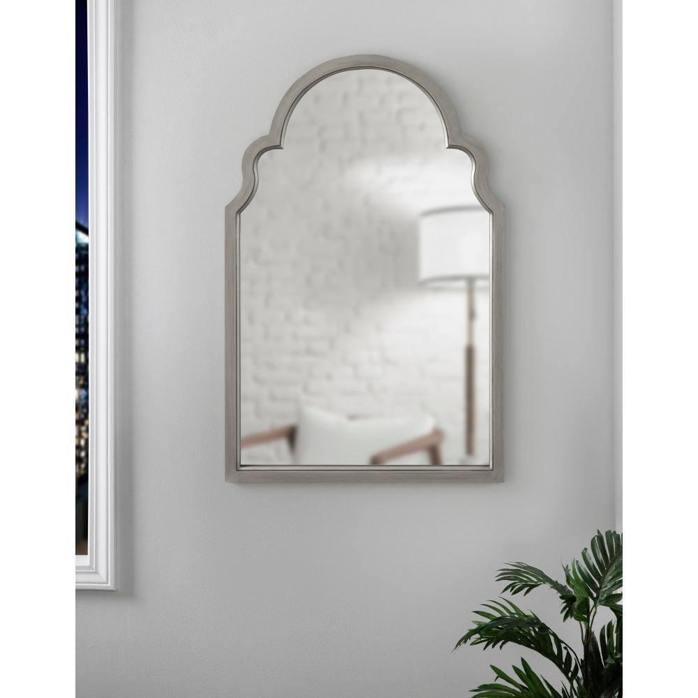 Kate and Laurel Hogan MDF Arch Mirror, 24x36, Silver