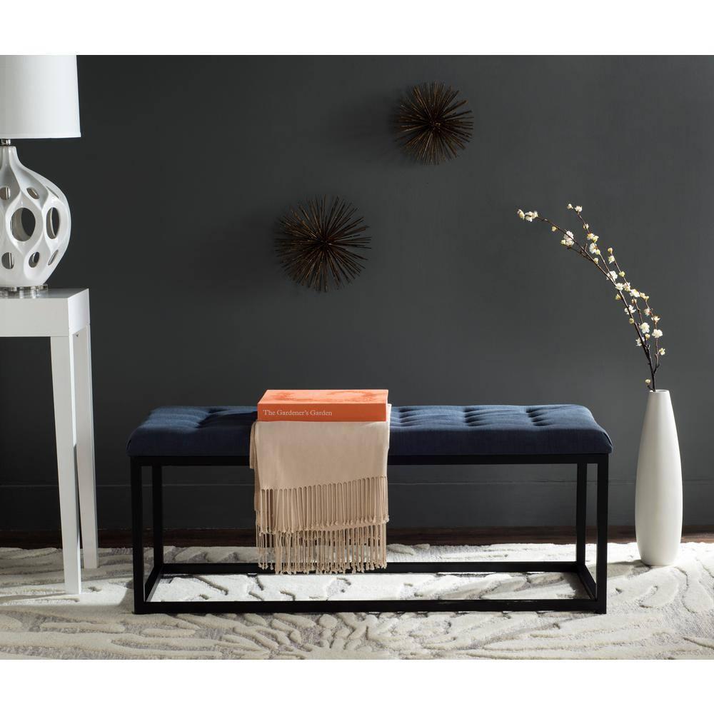 Reynolds Bench - Navy/Black - Safavieh