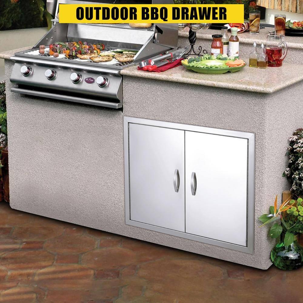 42" x 21" BBQ Access Double Door Outdoor Kitchen Island Stainless Steel Cabinet