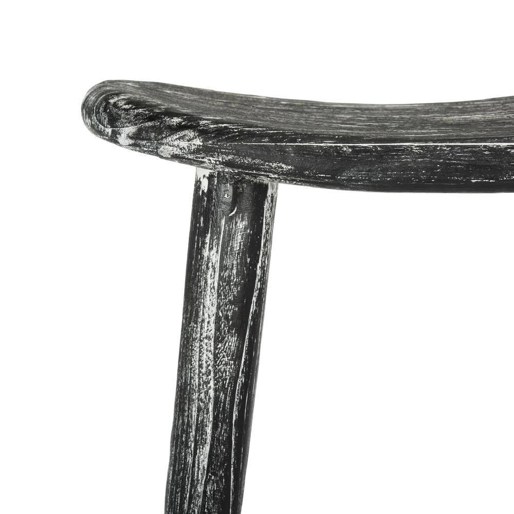 Colton Wood Counter Stool - Black/White Wash/Sungkai Wood - Safavieh