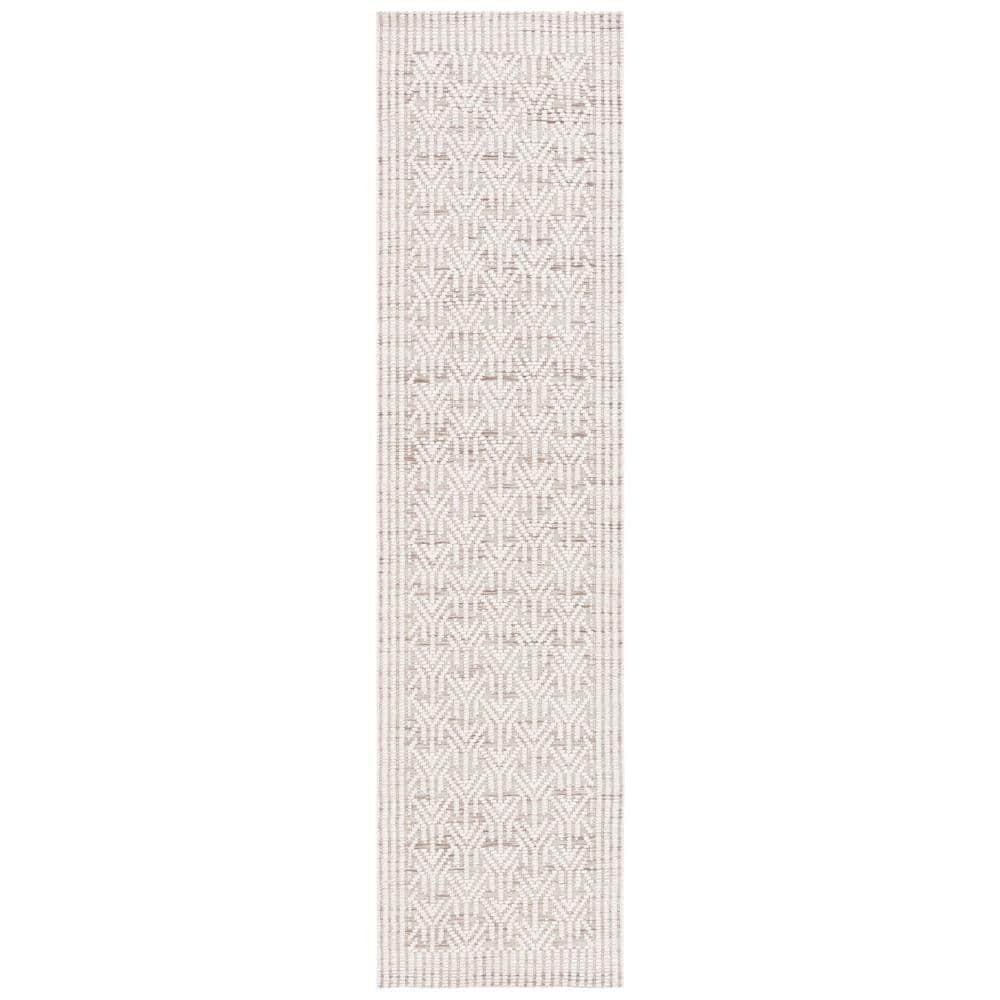 SAFAVIEH Marbella Alease Bordered Runner Rug, Ivory/Beige, 2'3" x 9'