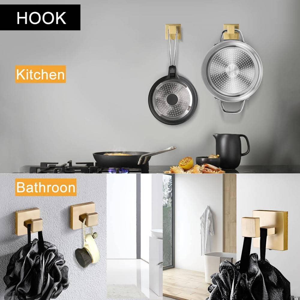 YACVCL 5 Pieces Brushed Gold Towel Bar Set Bathroom Hardware Set Towel Holder Set for Bathroom, 23.8 Inch Bathroom Accessories Set Stainless Steel Wall Mounted