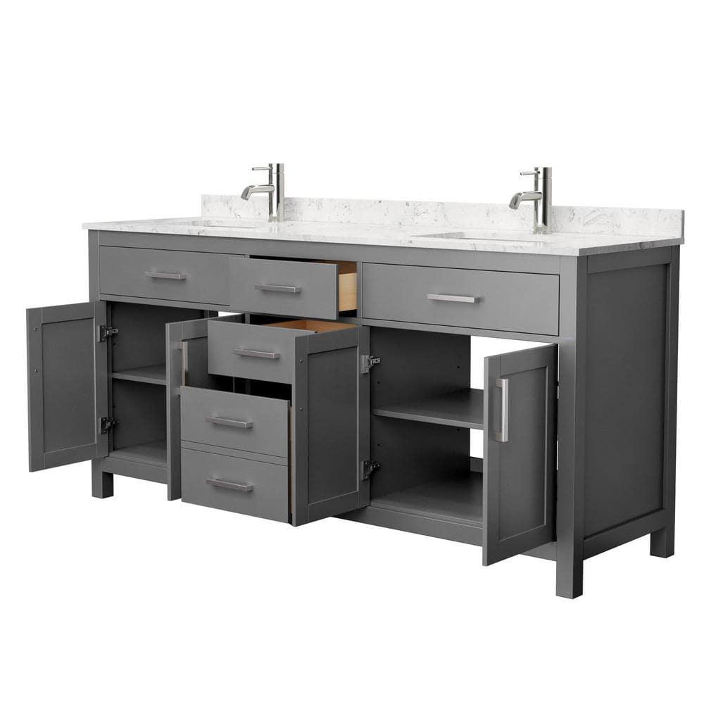 Beckett 72" Freestanding Double Bathroom Vanity with Cultured Marble Top