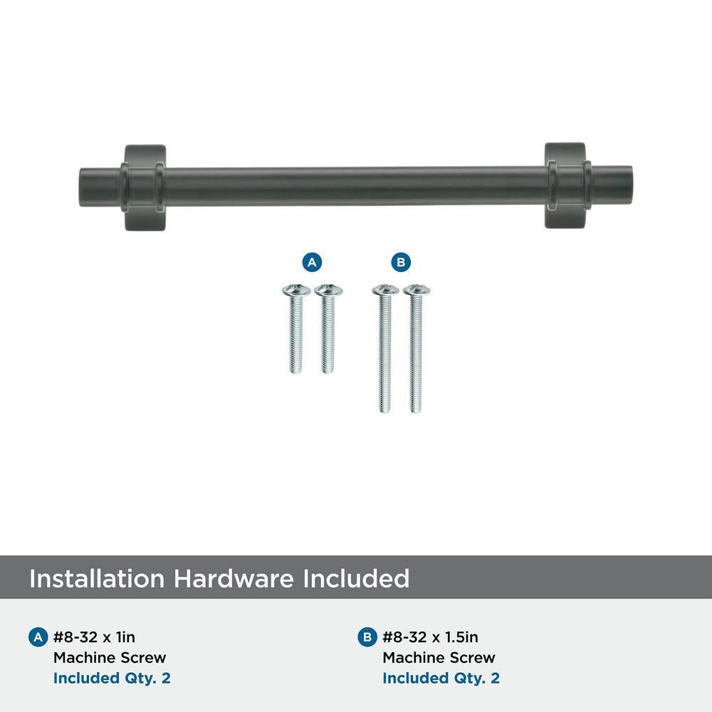 Amerock Davenport 5-1/16 inch (128mm) Center-to-Center Matte Black Cabinet Pull