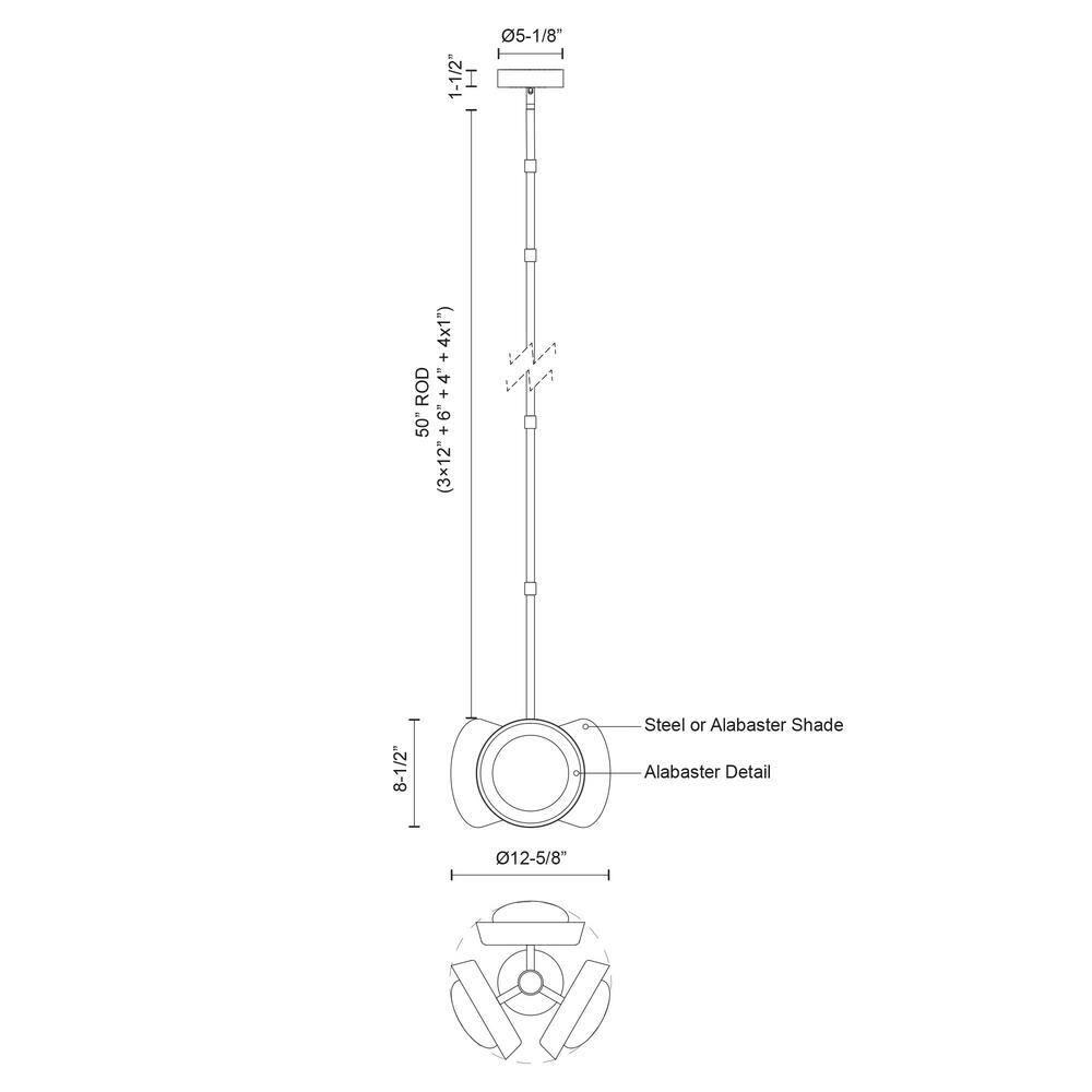 Alora Lighting Alonso 3 - Light Unique/Statement Pendant