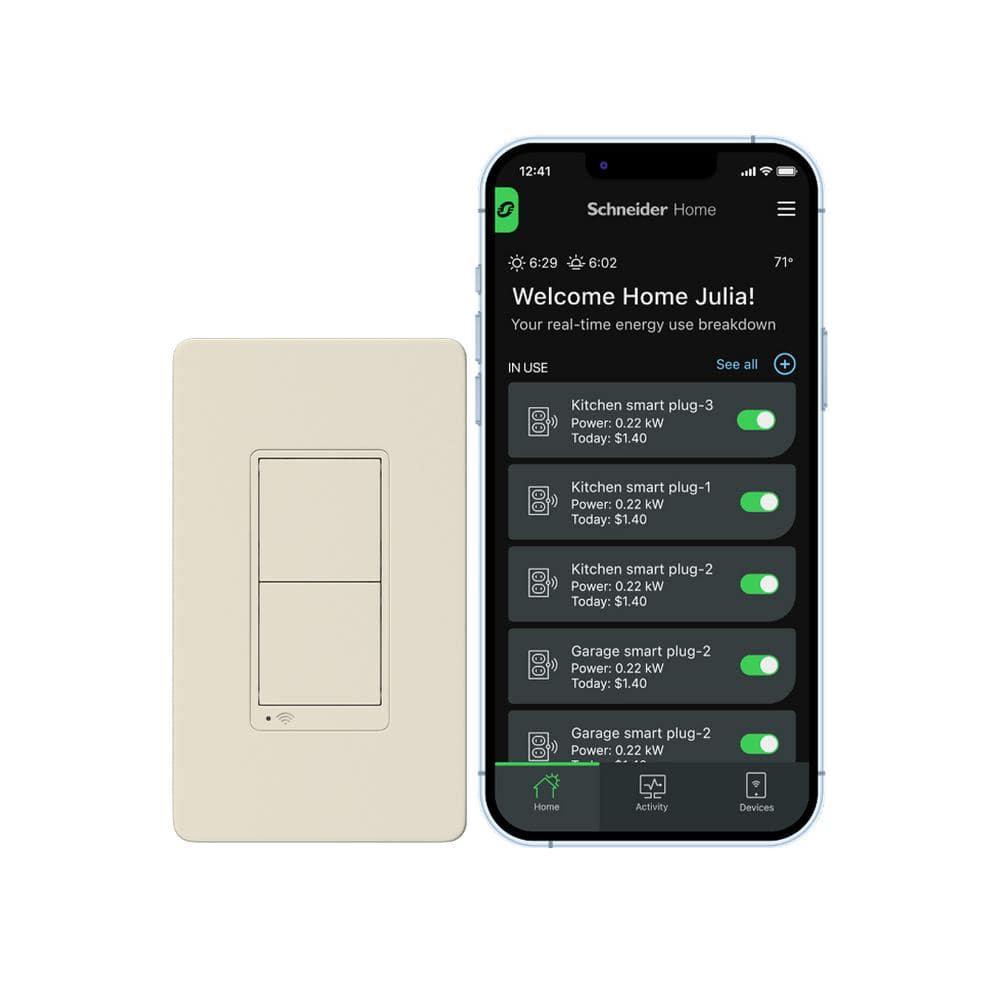 X Series 15 Amp Single Pole/3-Way Matter Smart Wi-Fi Rocker Switch Light Switch, Beige SQR141U1LAWM