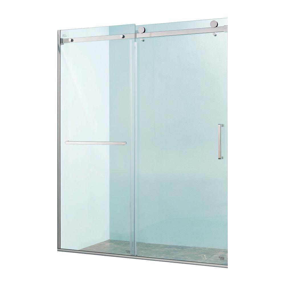 56"-60 ‘W x 75’ Aluminum Framed Single Slide Design Shower Door